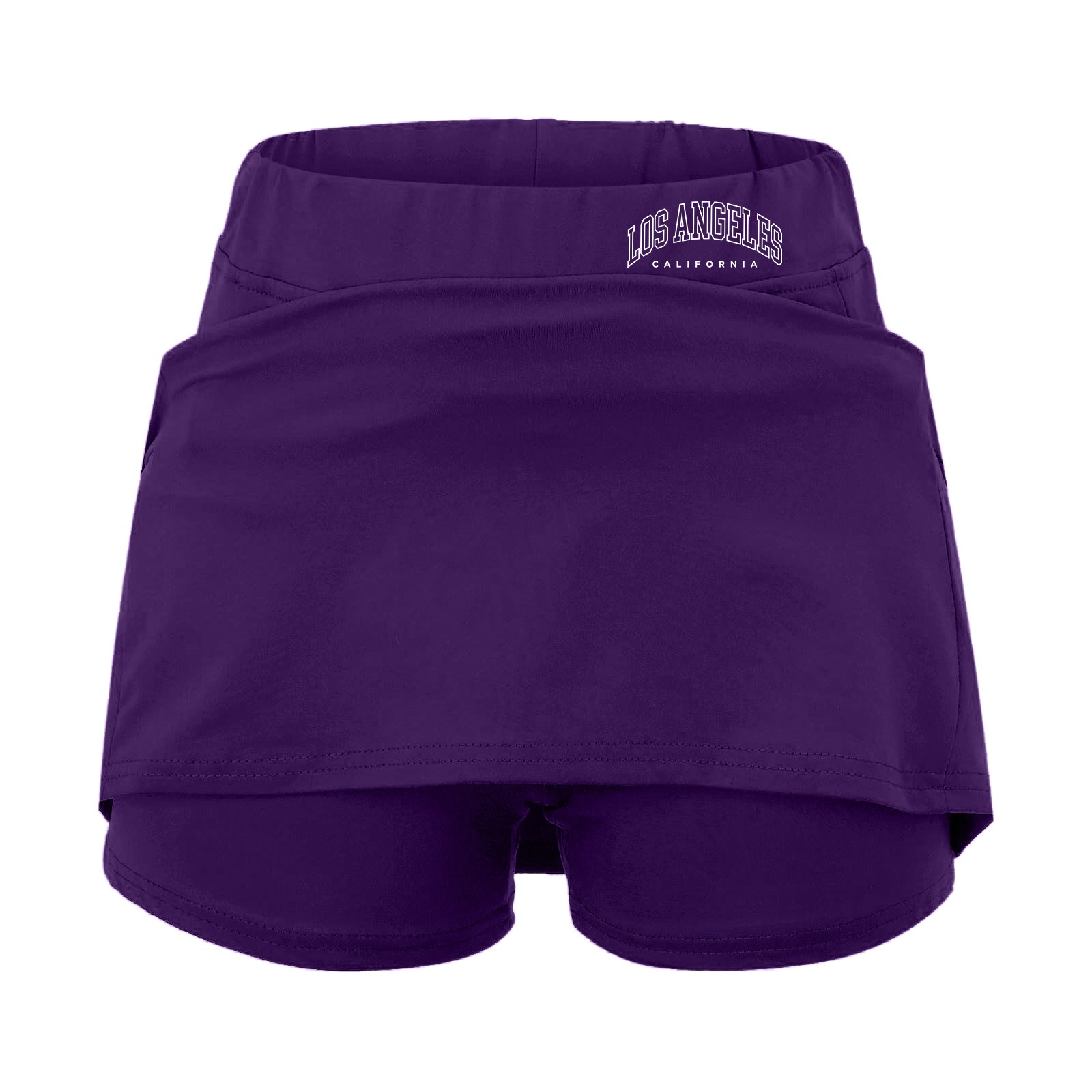 thumbnail image 4 of Falda culotte de talle medio para mujer: cintura elástica, bolsillos laterales, diseño fluido en capas, falda estampada informal para el verano., 4 of 5